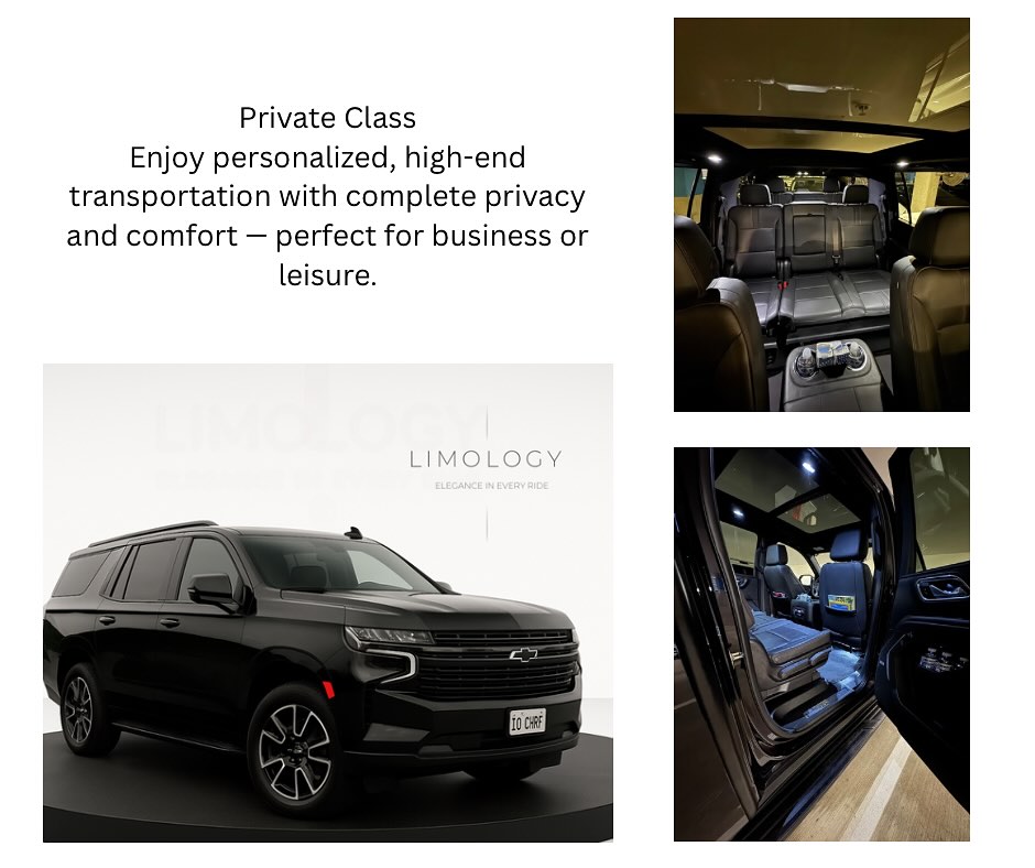✨ Experience the Art of Travel ✨
At Limology, we redefine luxury transportation — offering complete privacy, unmatched comfort, and a premium experience tailored to your needs. Whether it’s for business or leisure, every ride is an elegant journey. 🚖💼🍷

📍 Serving Washington D.C. | VA | MD
#Limology #LuxuryTransportation #PrivateClass #BlackCarService #ChevroletSuburban #DCtoAnywhere #BusinessTravel #LeisureTravel